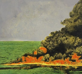 gkac 7373 itslivingbutnnotalife 190x210cm oilstick on canvas