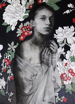 corlie de kock ode to life how fragile we are 70 x 100cm charcoal on fabriano