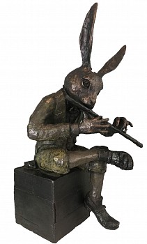 rabbit playing flute maq