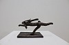 tennis hare bronze side view