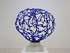 arabella caccia sprout bronze with ultramarine blue pigment with marble base 120 x 120 x 120 cm gkac 12149