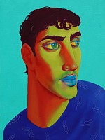 andre serfontein in blue oil on canvas gkac