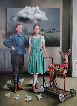 angela banks between earth and sky oil on canvas 150 x 110cm