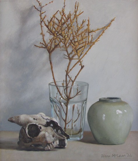 Diane McLean, Still Life with Goat Skull
oil on board