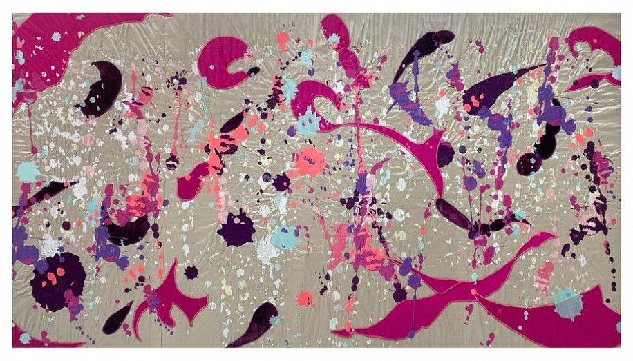 Arabella Caccia, Splashed
embroidery on repurposed silk