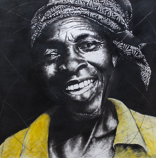 Phillemon Hlungwani, Ntsako wule ndzeni ( Happiness is within you )
charcoal & soft pastel on cotton paper