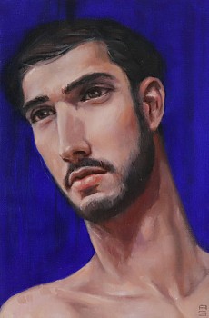 andre serfontein out of the blue oil on canvas 32 x 21.8cm