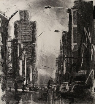 thabang lehobye rhythms and pace of the city i charcoal on paper 40 x 38cm