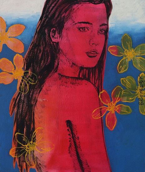 David Bromley, Kate H. with Flowers
acrylic and oil on canvas