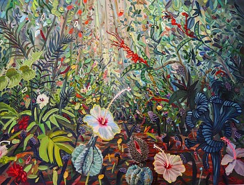 lee ann heath playful pollinators oil on canvas 200 x 150 cm gkac