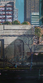 thabang lehobye sunday retreat on joubert park acrylic on canvas 170 x 110cm gkac