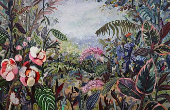lee ann heath bloom bloom mountain oil on canvas 140 x 200cm gkac