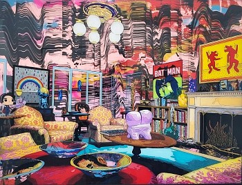 interior of a collector acrylic on acrylic glass 170x130cm