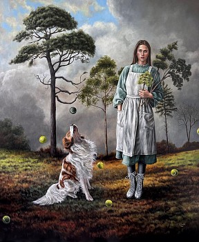 angela banks the planter 2023 oil on canvas 120 x 100cm gkac