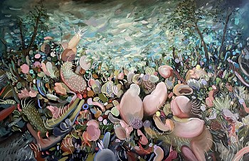 lee ann heath lucky beans oil on canvas