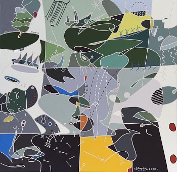 robert slingsby conundrum oil on canvas 42 x 41cm gkac 11822