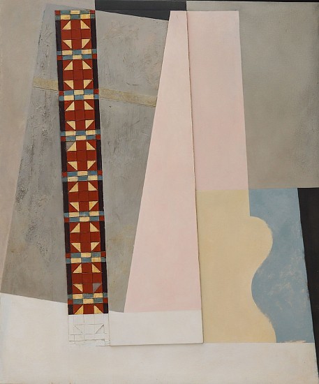 Vivian van der Merwe, [P43] 04/01 Composition with Byzantine Motive
oil, wax encaustic and collage on canvas