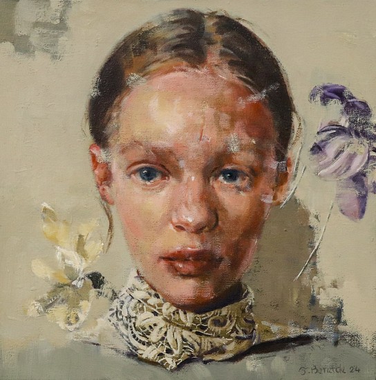 Jaco Benade, Girl with lace
oil on linen