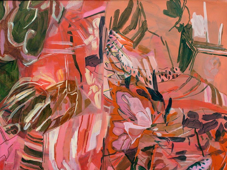 Jeanne Hoffman, War inside a hybiscus flower
acrylic on canvas