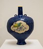 lisa ringwood blue hand built coiled vessel with african green pigeon and african olive pigeon gks 14759 back