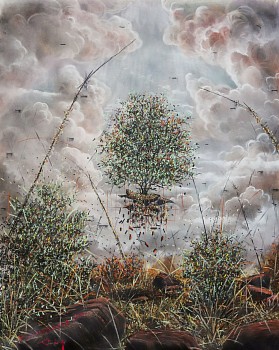 jan tshikhuthula royal garden 150 x 120cm soft pastel on paper