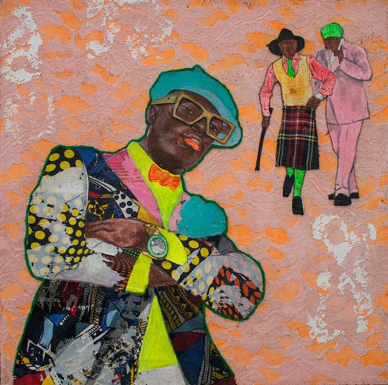 Joel Mamboka, Sapeur I
mixed media on canvas