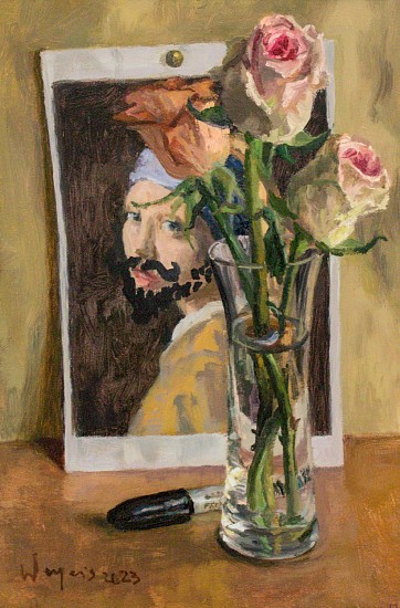 Weyers du Toit, Girl With A Drawn On Beard
oil on board