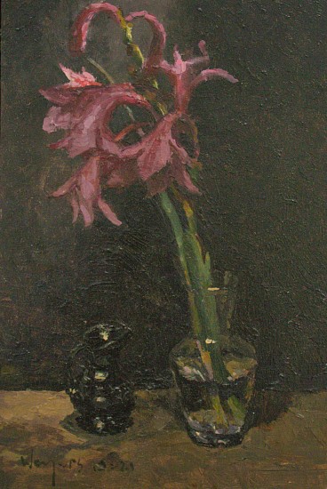 Weyers du Toit, Watsonia With Black Pot
oil on board