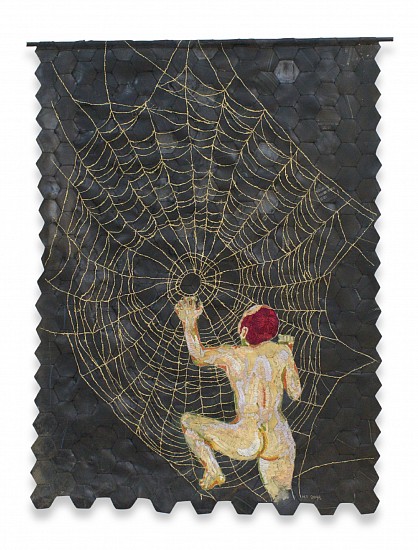 Hannalie Taute, When Bertha Spun
embroidery, cotton thread on rubber inner tube