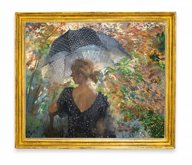 Peter Kuhfeld, Sun In The Acers, Woman With Parasol
oil on canvas