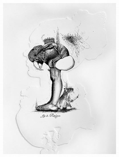 Christiaan Diedericks, Reign II (Shadow Queen)
drypoint & shaped cut out on 265gsm Hahnemuhle etching paper