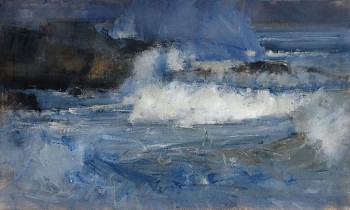 rocky waters plettenberg bay 60cm x 100cm oil on canvas
