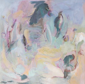 MJMorris Calloftherainbird 2025 AcrylicinkCanvas 90x90