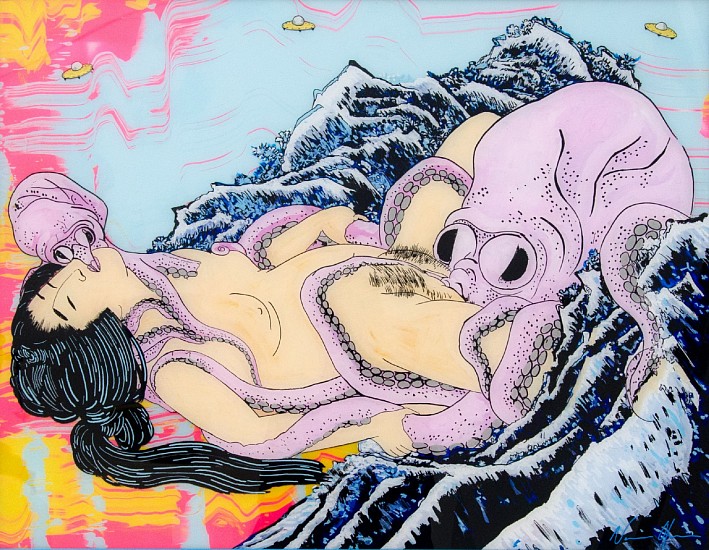 Norman O'Flynn, After Hokusai, Erotic Tales From The Sea
acrylic on acrylic glass