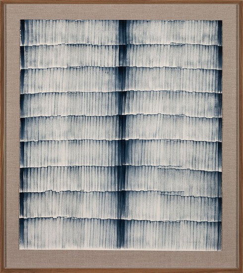 Cathy Abraham, A lasting stroke Indigo ( paper ghost)
oil on fabriano paper