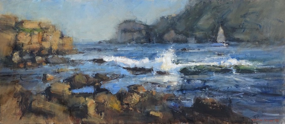 Walter Voigt, Knysna Heads with Sailboat
oil on canvas