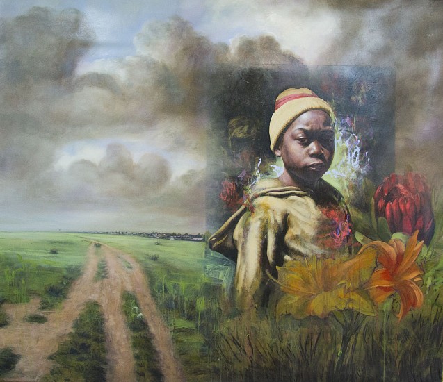 Nhlanhla Nhlapo, Same Path, Different Generation
charcoal,acrylic and oil on paper