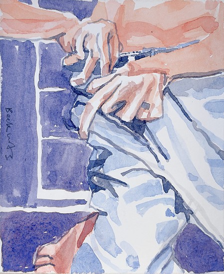 Michael Beckurts, Self Portrait (Twisting, Leaning, Kneeling) III
watercolour on fabriano artistico HP